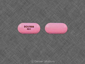 Pill SQUIBB 663 Pink Elliptical/Oval is Sumycin