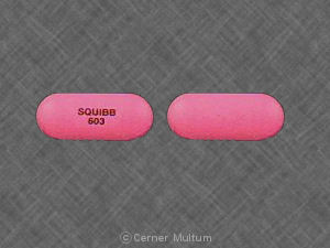 Pill SQUIBB 603 Pink Oval is Sumycin