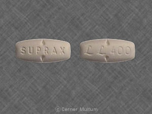 Pill SUPRAX LL 400 White Rectangle is Suprax