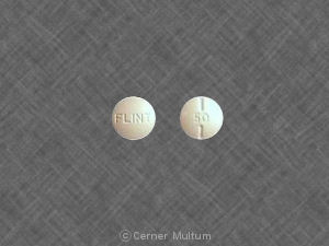 Pill FLINT 50 White Round is Synthroid