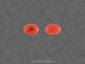 Pill 62 Red Elliptical/Oval is Terazosin Hydrochloride