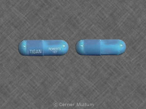 Pill TIGAN ROBERTS 187 Blue Capsule/Oblong is Tigan