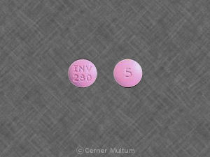 Pill INV 280 5 Purple Round is Trifluoperazine Hydrochloride