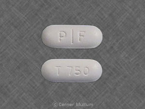 Pill P F T 750 White Elliptical/Oval is Trilisate