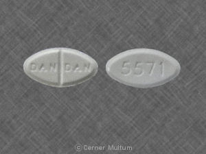 Pill DAN DAN 5571 White Oval is Trimethoprim