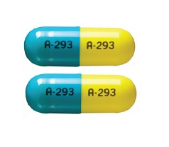 Pill A 293 A 293 Blue & Yellow Capsule/Oblong is Trimipramine Maleate