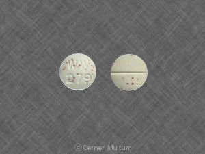 Pill WW 279 White & Red Specks Round is Uni Decon