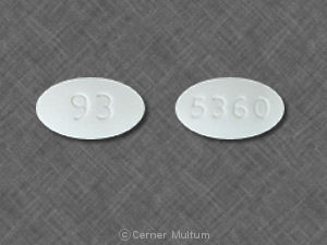 Pill 93 5360 White Elliptical/Oval is Ursodiol