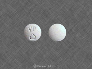 Pill VP Logo White Round is Vicoprofen