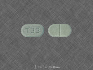 Pill T33 Green Elliptical/Oval is Warfarin Sodium