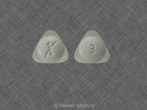 X 3 Pill Images (Green / Three-sided)