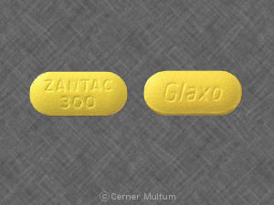 Pill ZANTAC 300 Glaxo Yellow Elliptical/Oval is Zantac 300