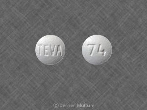 Pill TEVA 74 White Round is Zolpidem Tartrate