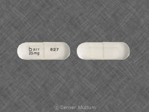 Pill barr 25 mg 827 White Capsule-shape is Zonisamide