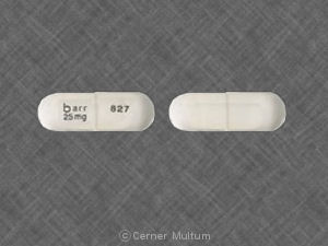 Pill barr 25 mg 827 White Capsule/Oblong is Zonisamide