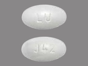 Pill LU J42 White Oval is Fenofibrate