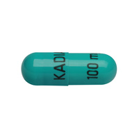 Pill KADIAN 100 mg Green Capsule/Oblong is Morphine Sulfate Extended Release