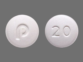 P 20 Pill White Round 8mm - Pill Identifier