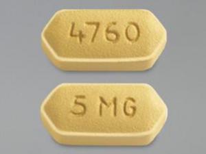 Pill 5 MG 4760 Yellow Six-sided is Effient