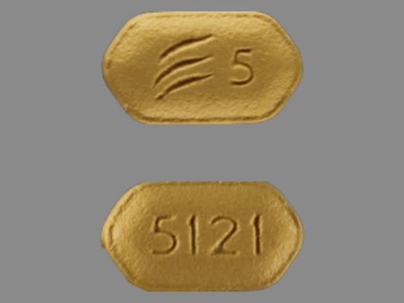 Pill 5121 Logo 5 is Effient 5 mg