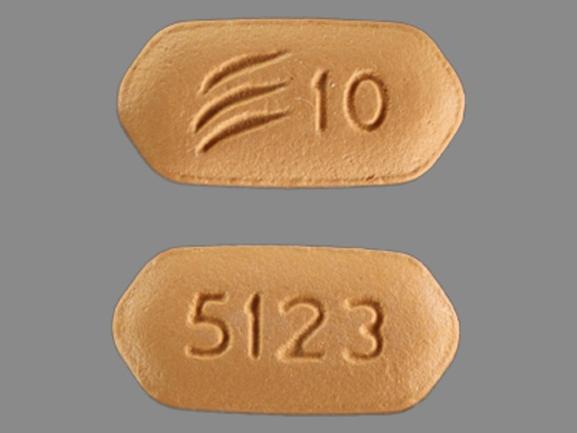 Pill 5123 Logo 10 Beige Six-sided is Effient