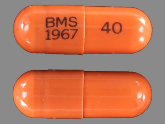 Pill 40 BMS 1967 is Zerit 40 mg