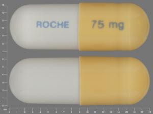 Pill ROCHE 75 mg Yellow Capsule/Oblong is Tamiflu