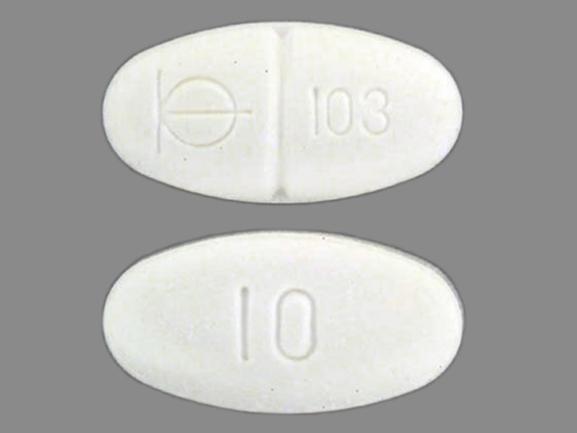 Pill BM 103 10 White Oval is Demadex