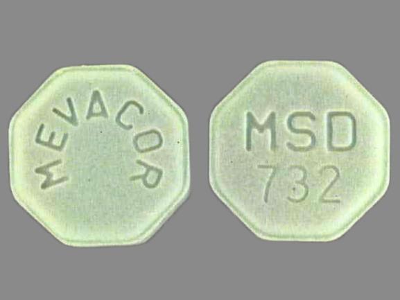 Pill MEVACOR MSD 732 Green Eight-sided is Mevacor