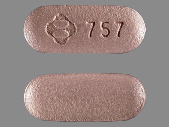 Pill Logo 757 is Juvisync simvastatin 20 mg / sitagliptin 100 mg