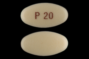 Pill P20 Yellow Elliptical/Oval is Pantoprazole Sodium Delayed Release
