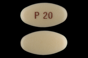Pill P20 Yellow Oval is Pantoprazole Sodium Delayed Release