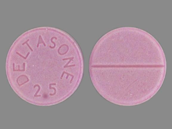 Pill DELTASONE 2.5 Pink Round is Deltasone