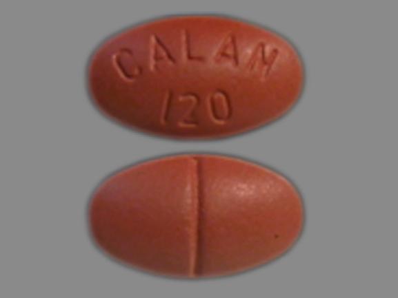 Pill CALAN 120 Brown Elliptical/Oval is Calan
