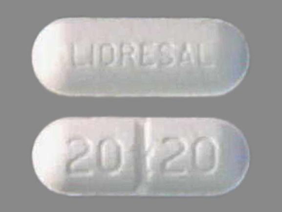 Pill 20 20 LIORESAL White Oval is Lioresal