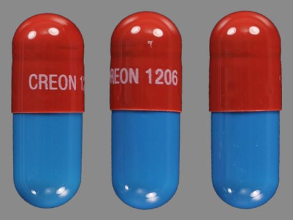 Pill CREON 1206 Orange Capsule/Oblong is Creon