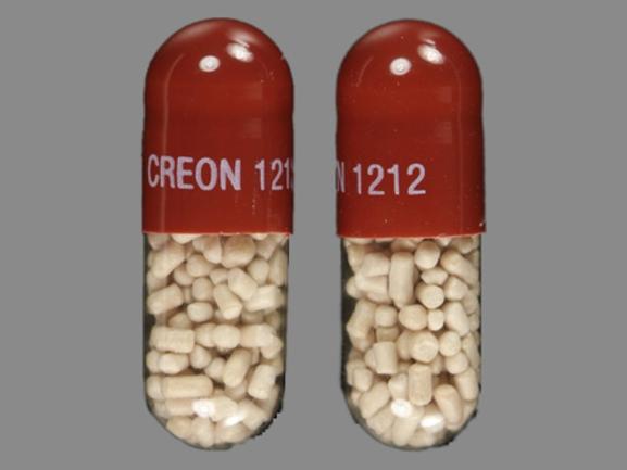 Pill CREON 1212 Brown Oblong is Creon