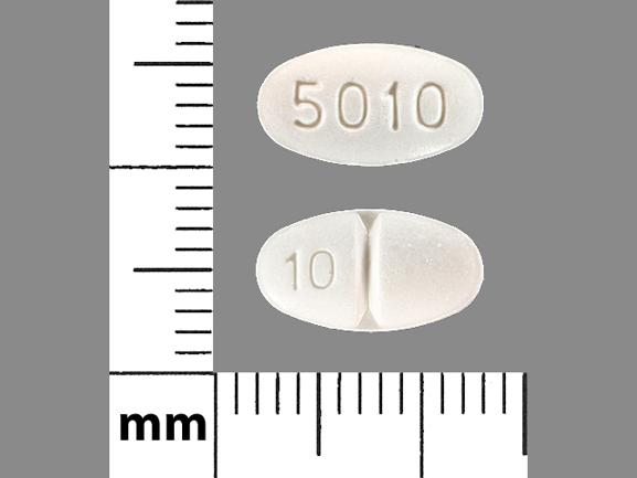 Pill 5010 10 White Oval is Demadex