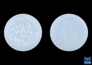 Hydrochlorothiazide and lisinopril 12.5 mg / 10 mg WW 62
