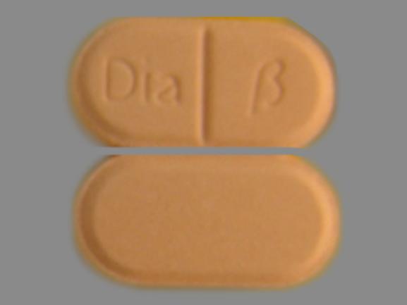 Pill Dia B Peach Oval is Diabeta