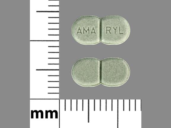 Pill AMA RYL Green Figure eight-shape is Amaryl