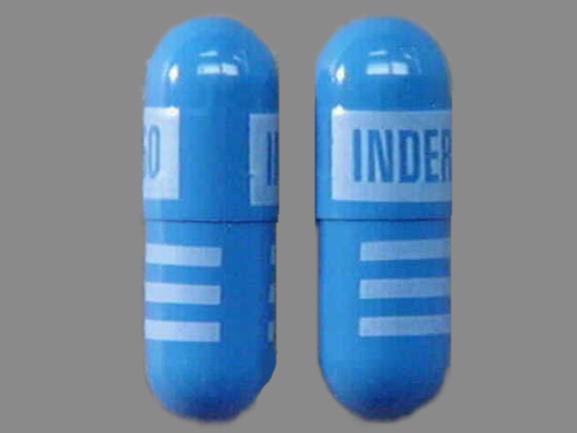 Pill INDERAL LA 160 Blue Capsule/Oblong is Inderal LA
