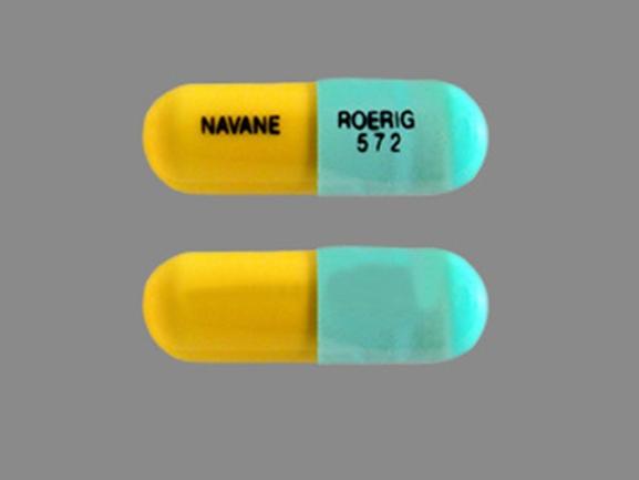 Pill NAVANE ROERIG 572 Blue Capsule-shape is Navane