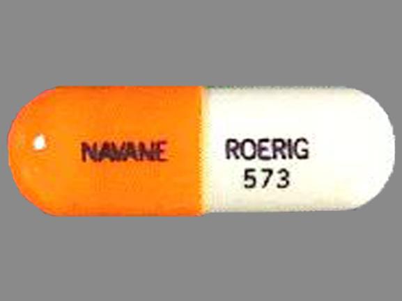 Pill NAVANE ROERIG 573 Orange Capsule/Oblong is Navane