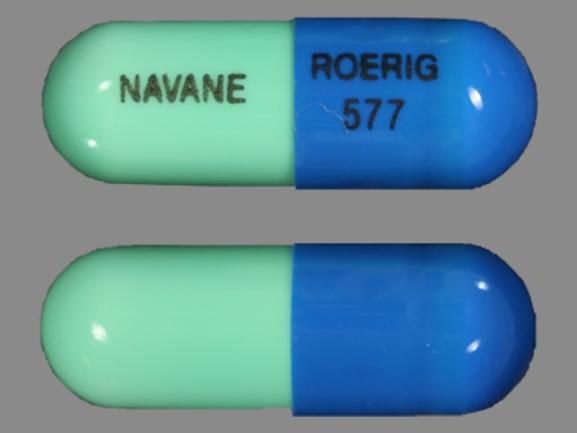 Pill NAVANE ROERIG 577 Blue Capsule-shape is Navane