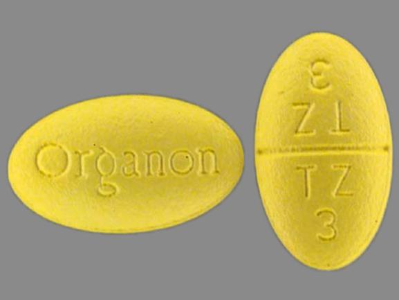 Pill Imprint Organon TZ 3 (Remeron 15 mg)