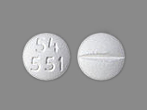 Pill 54 551 White Round is Perindopril Erbumine