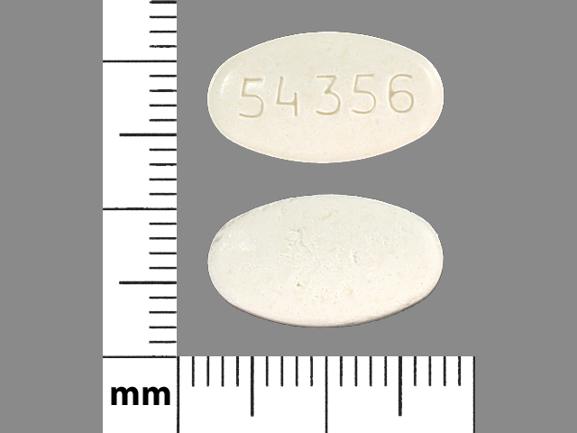 Pill 54 356 White Oval is Valacyclovir Hydrochloride