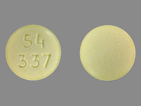 Pill 54 337 Yellow Round is Ropinirole Hydrochloride