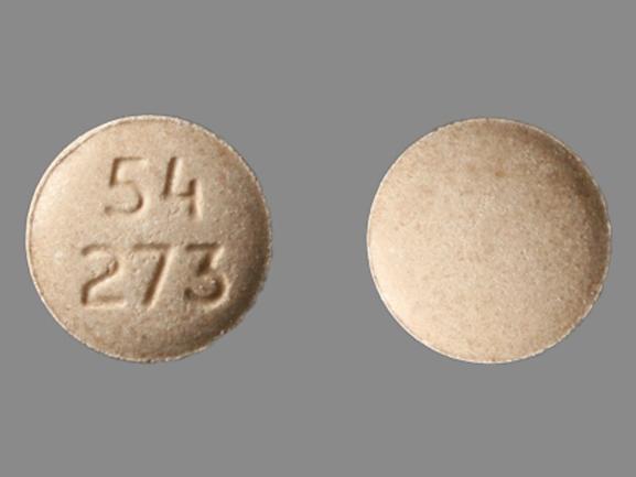 Pill 54 273 Brown Round is Ropinirole Hydrochloride